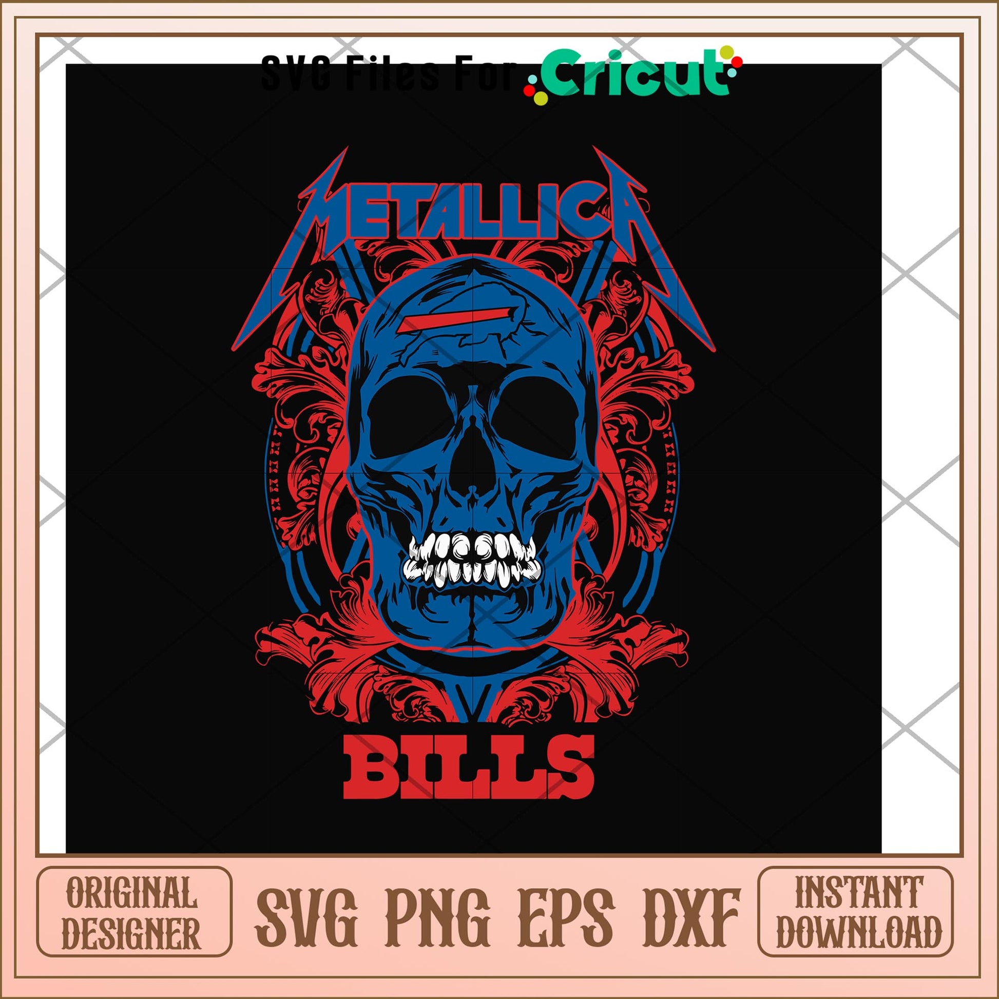Skull metallica Buffalo Bills svg, Skull svg, new nfl svg