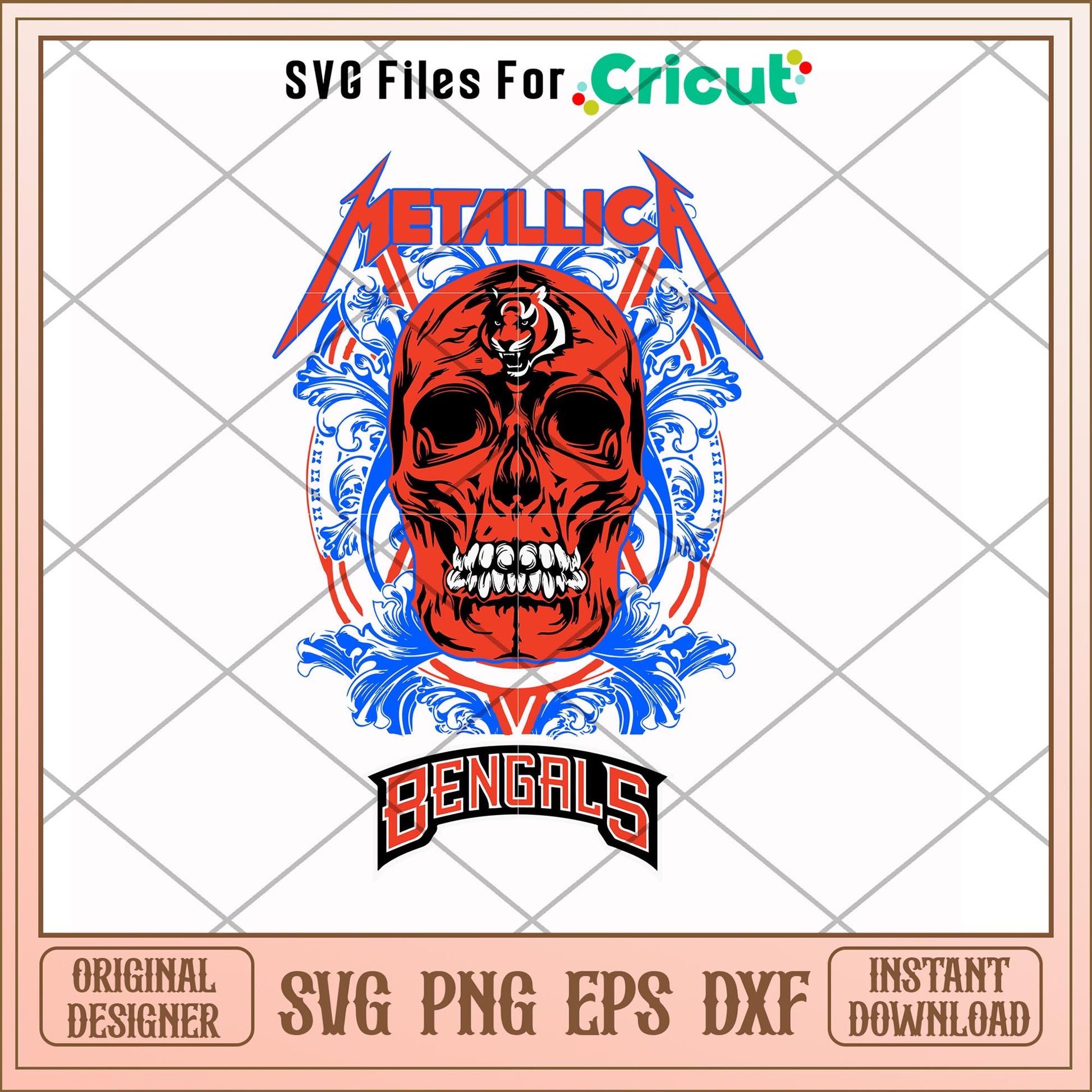 Skull metallica Cincinnati Bengals svg, Skull svg, new nfl svg