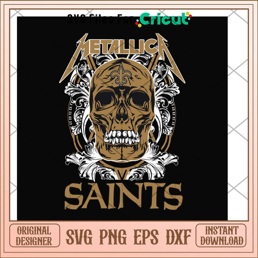 Skull metallica New Orleans Saints svg, Skull svg, new nfl svg