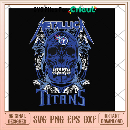 Skull metallica tennessee titans svg, Skull svg, new nfl svg