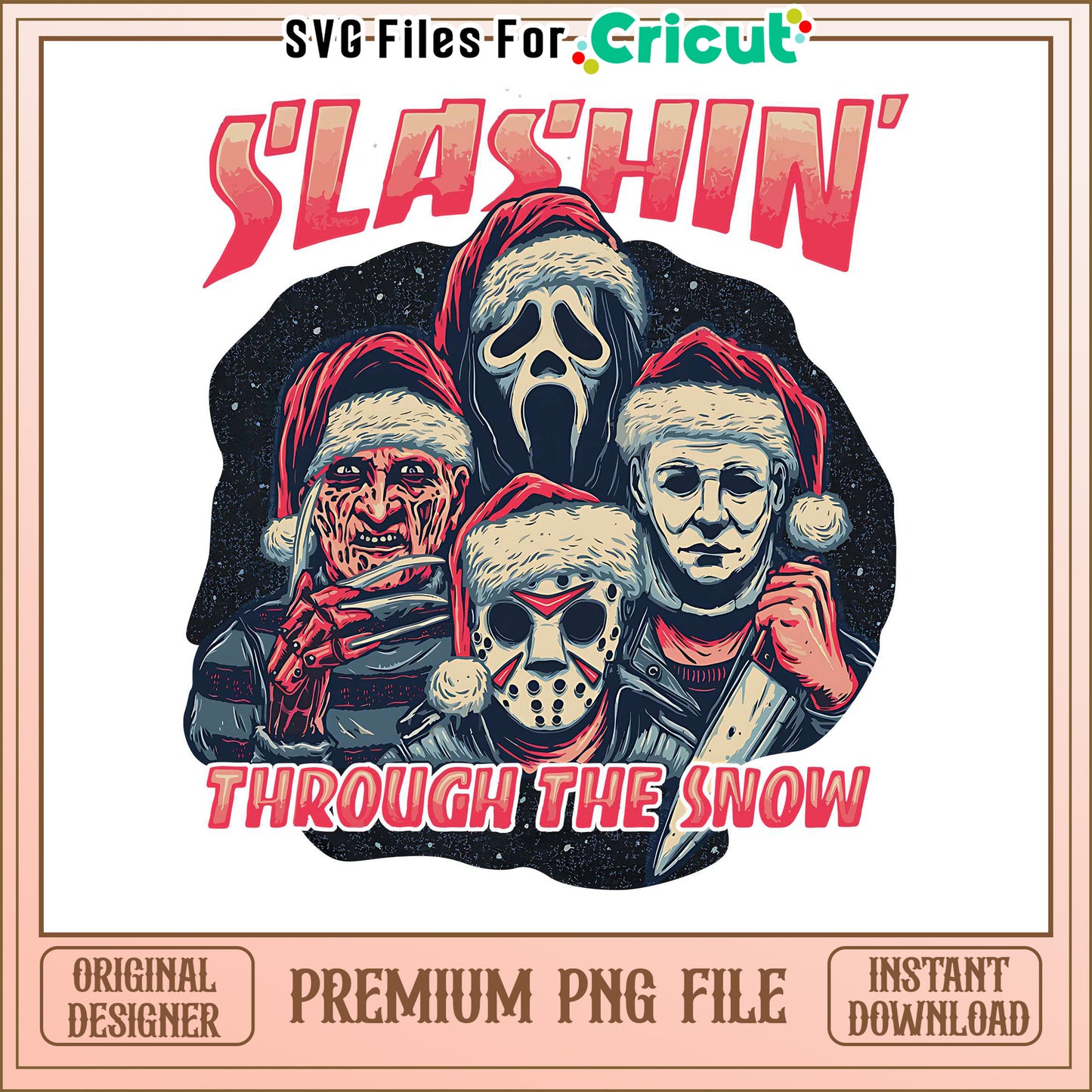 Slashin Through the Snow PNG Design for Cricut, Perfect for Holidays