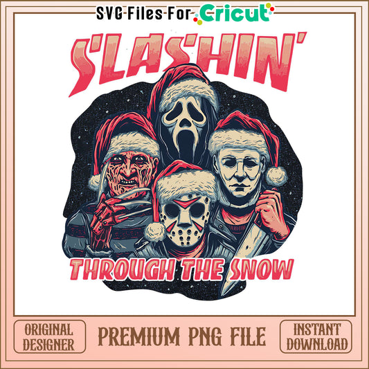Slashin Through the Snow PNG Design for Cricut, Perfect for Holidays