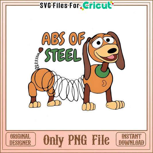 Slinky Dog Abs Of Steel PNG, Toy Story Character, Cricut PNG
