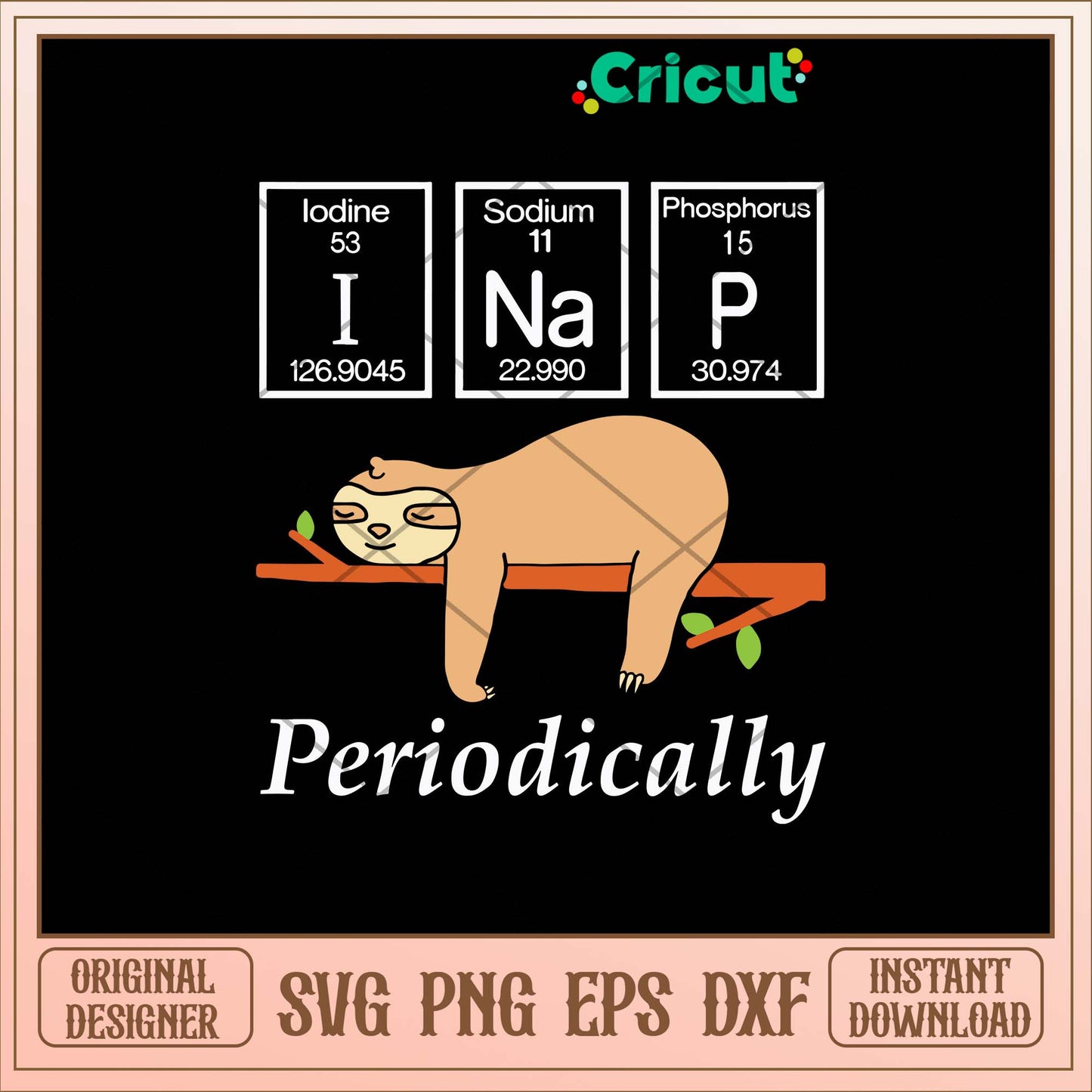 Sloth Element Periodically I Na P Svg, Sloth Svg-Svgfilesforcricut