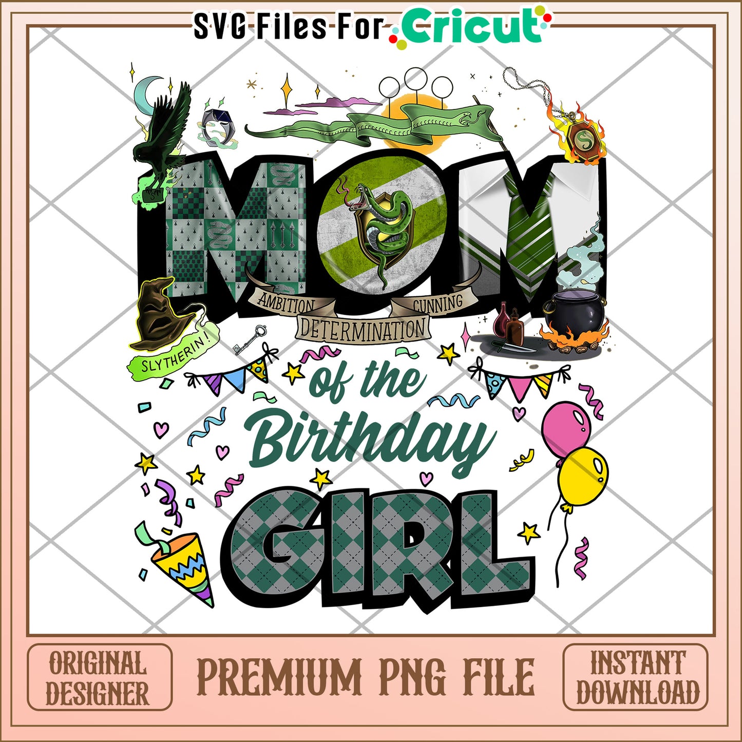 Slytherin Mom Birthday Girl PNG
