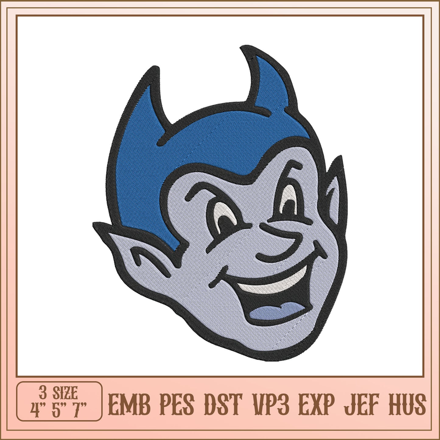 Smiling Devil Embroidery Design