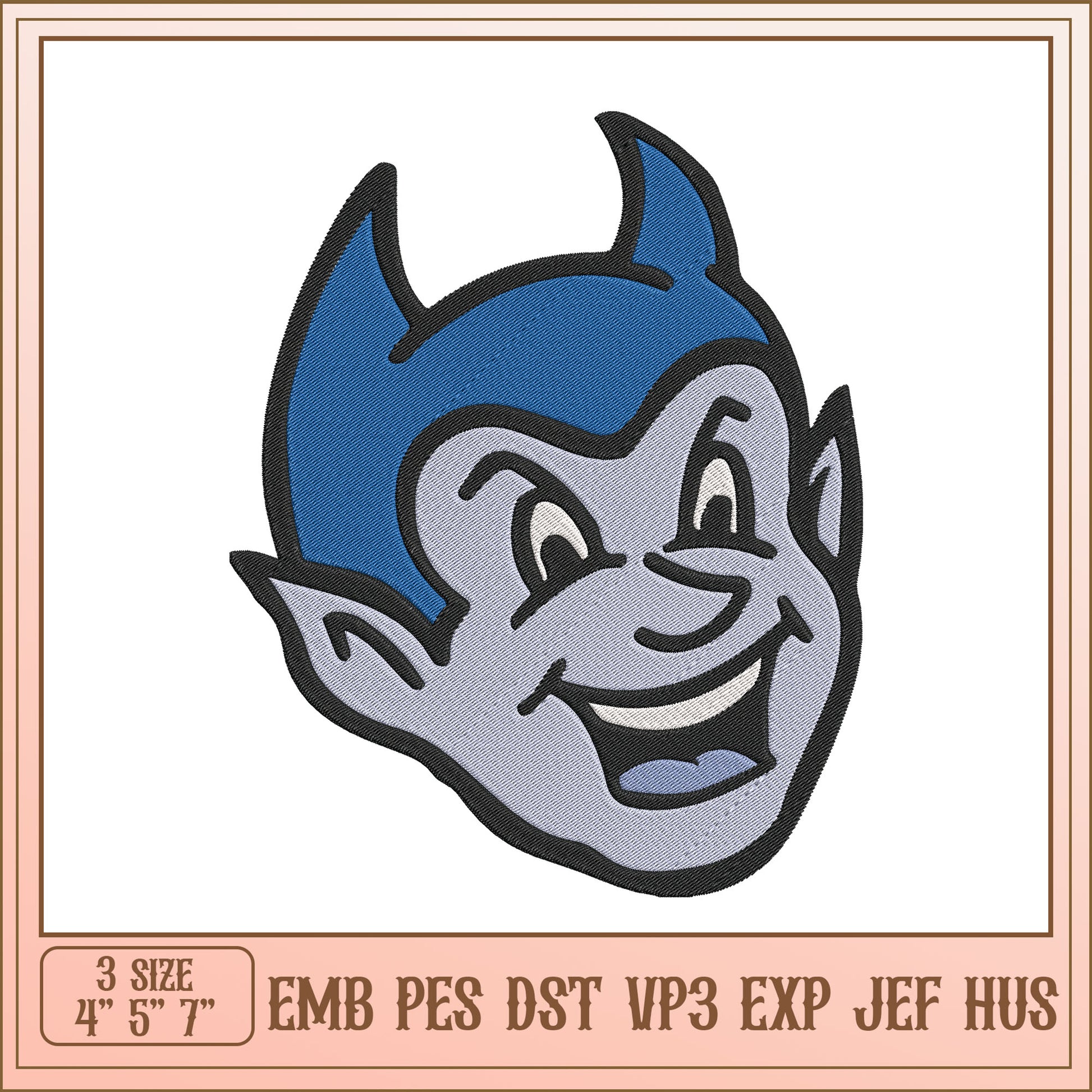 Smiling Devil Embroidery Design