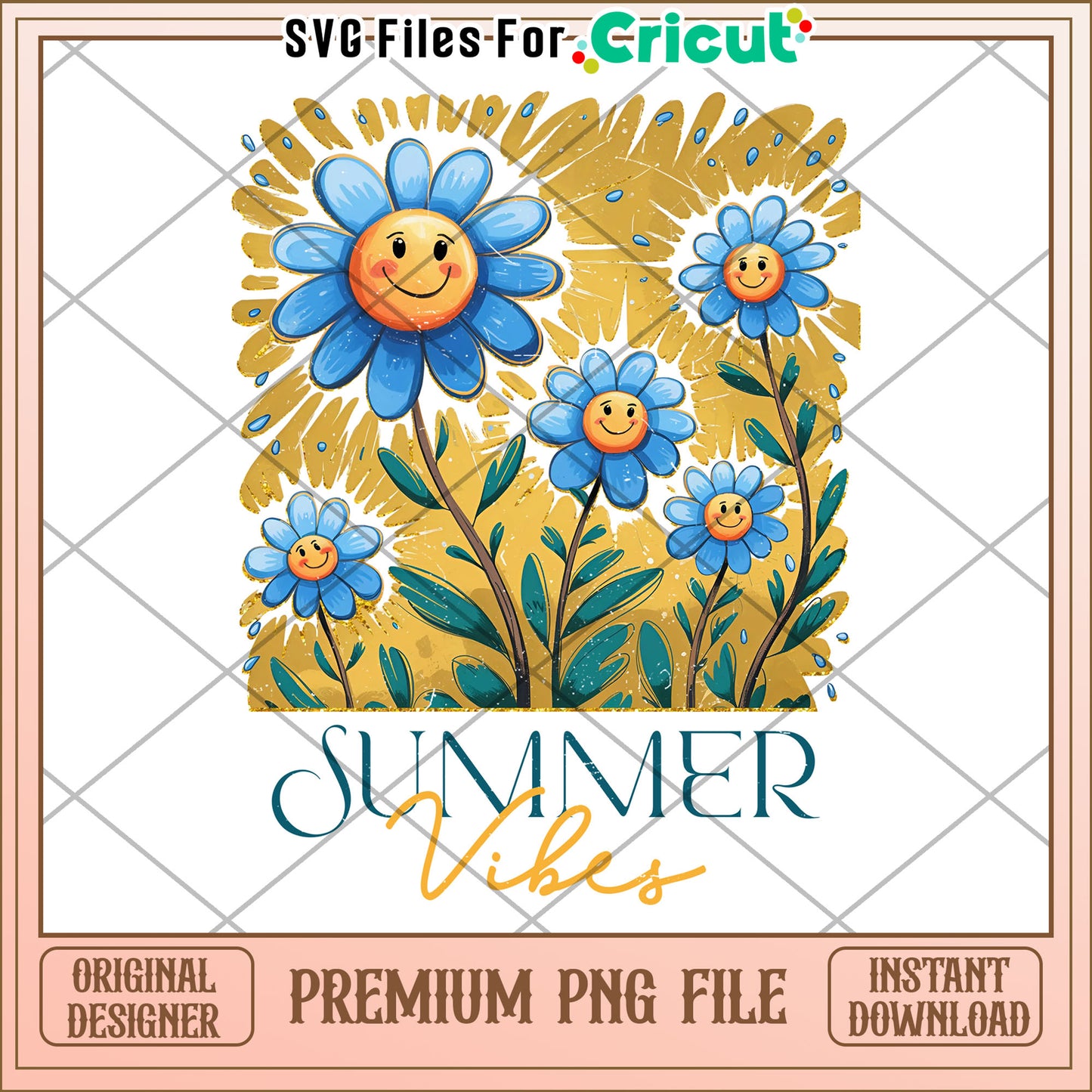 Smiling Summer Flowers PNG Design
