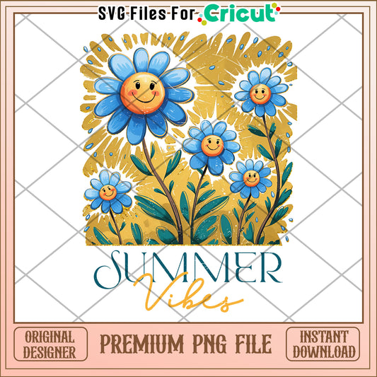 Smiling Summer Flowers PNG Design