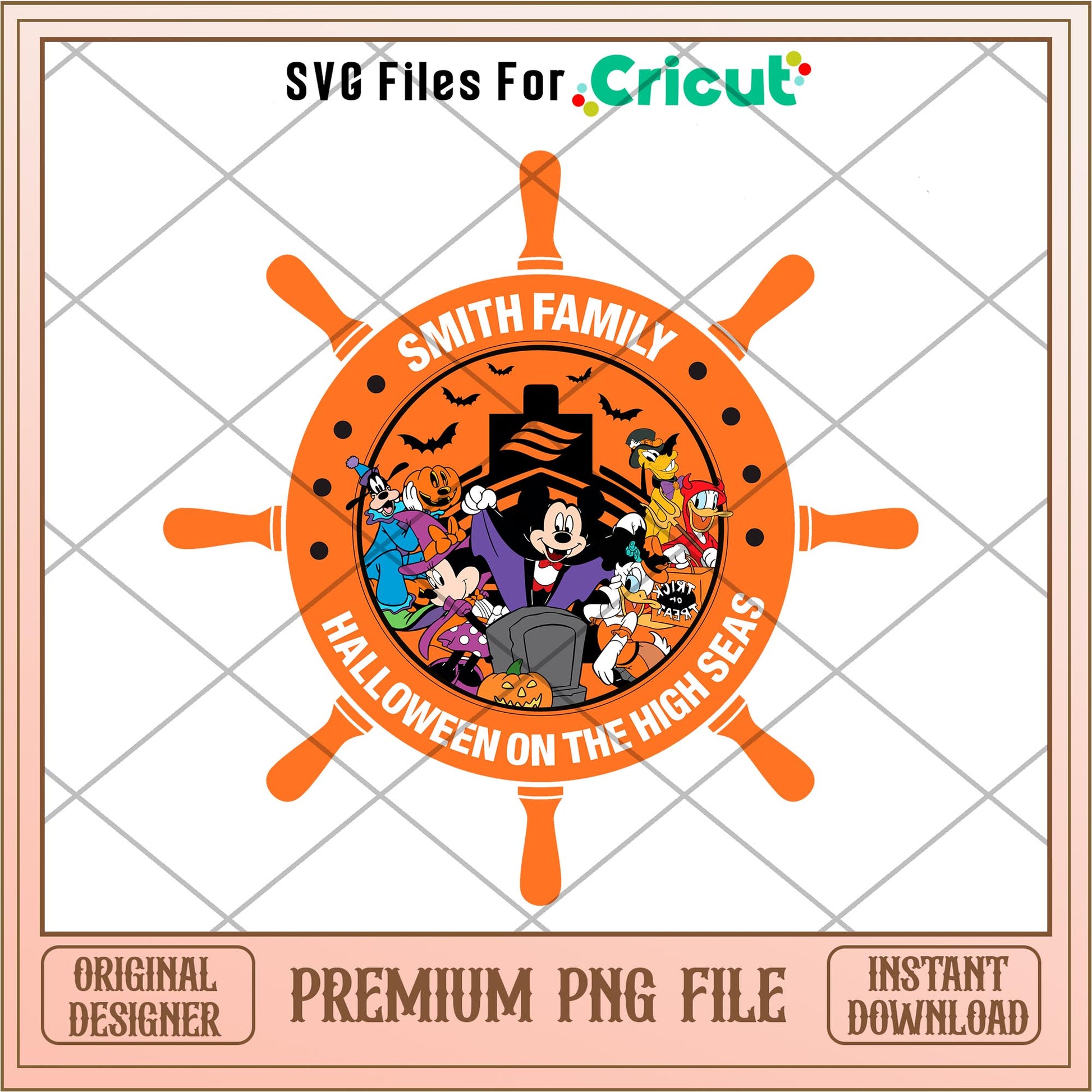 Smith family Halloween on the High Seas png, Disney characters png, Digital Download