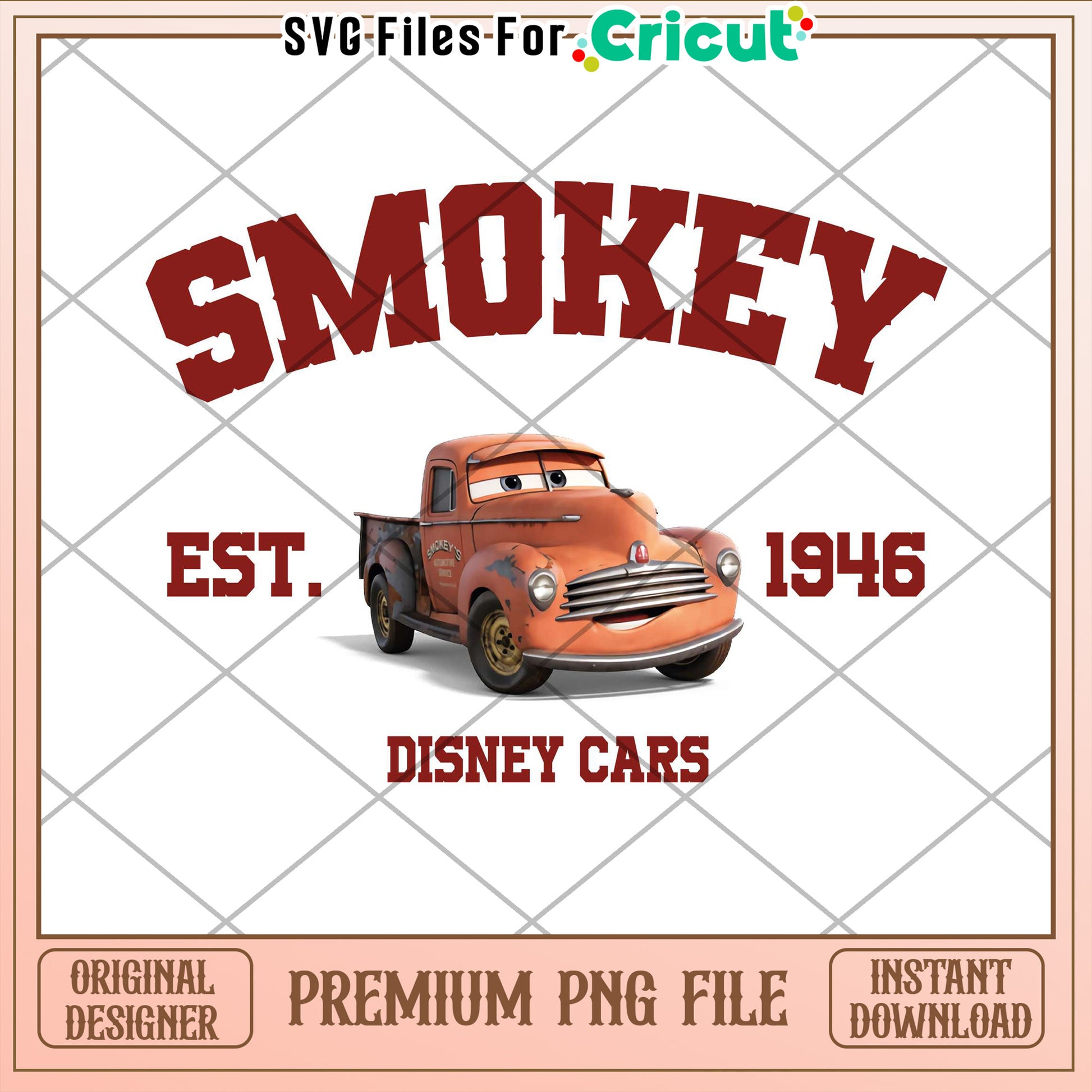 Smokey Disney Cars PNG Cricut File