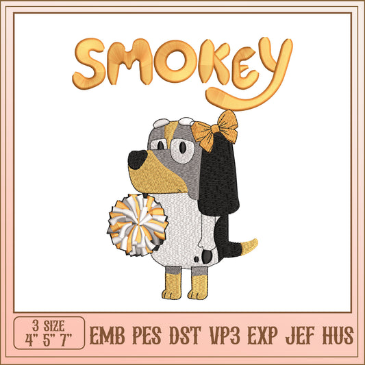 Smokey Dog Embroidery Design