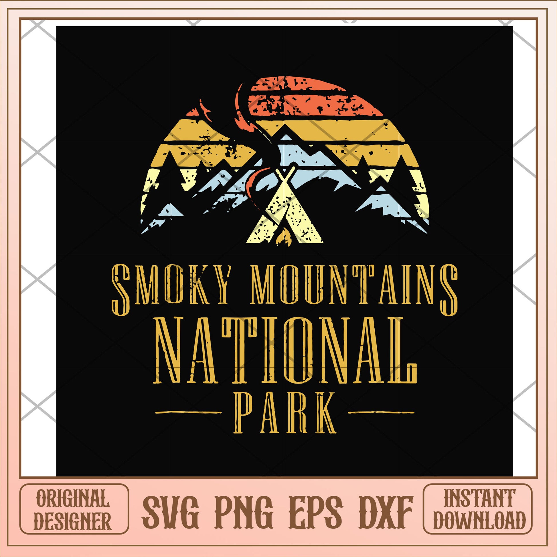 Smoky moutains national park svg, smoky mountains svg, camping svg