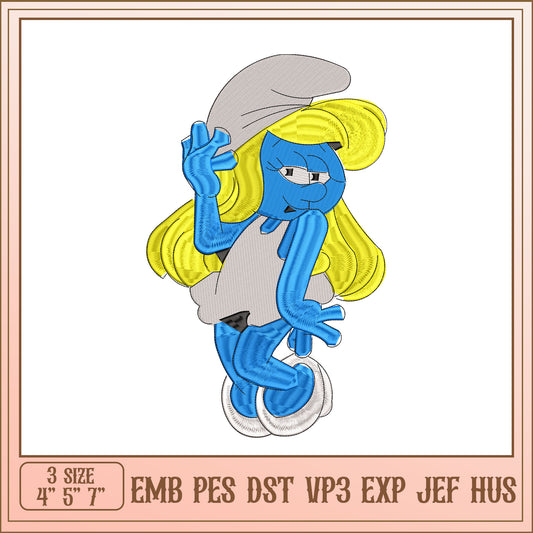 Smurfette Embroidery Design