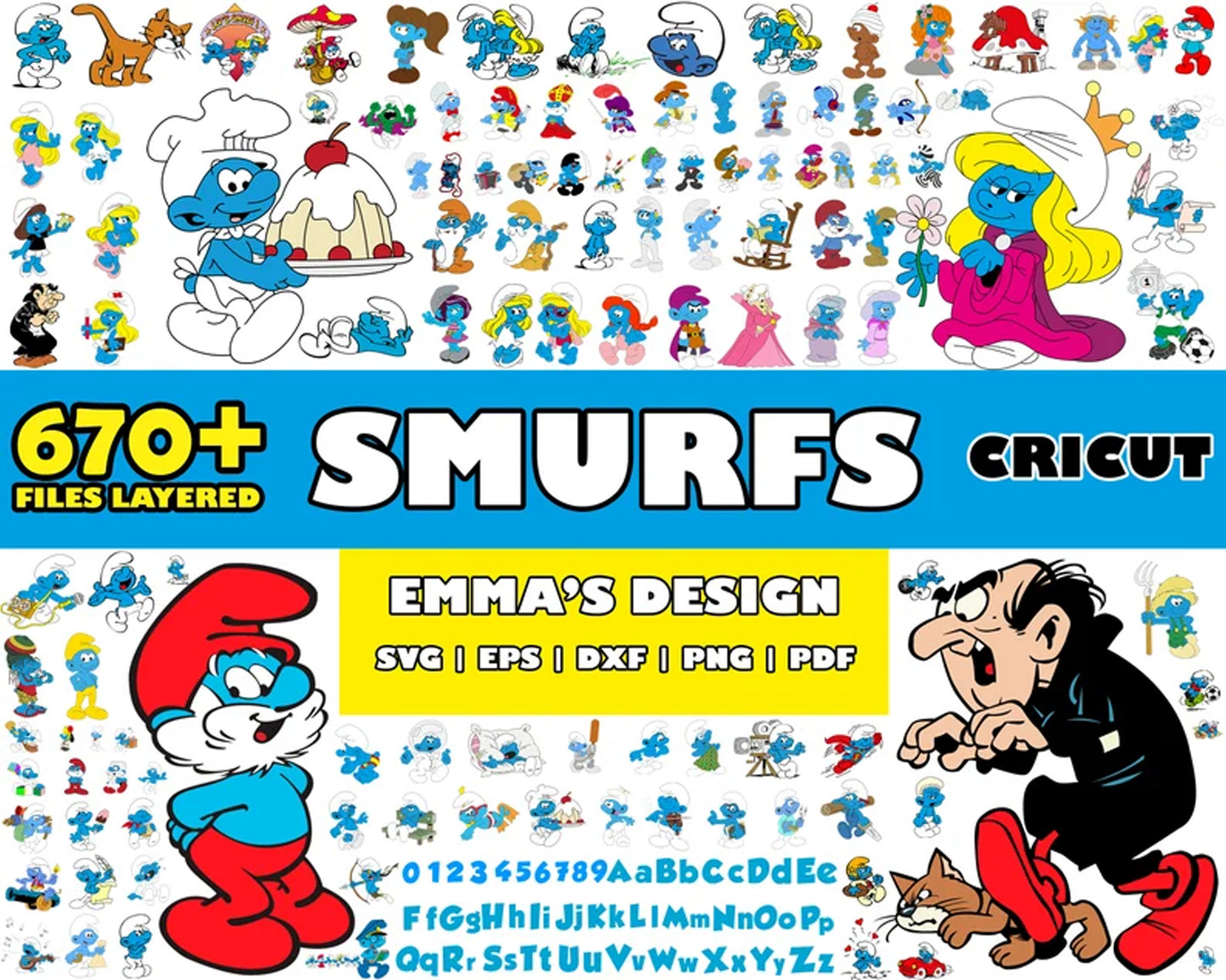 Smurfs cricut design SVG Bundle