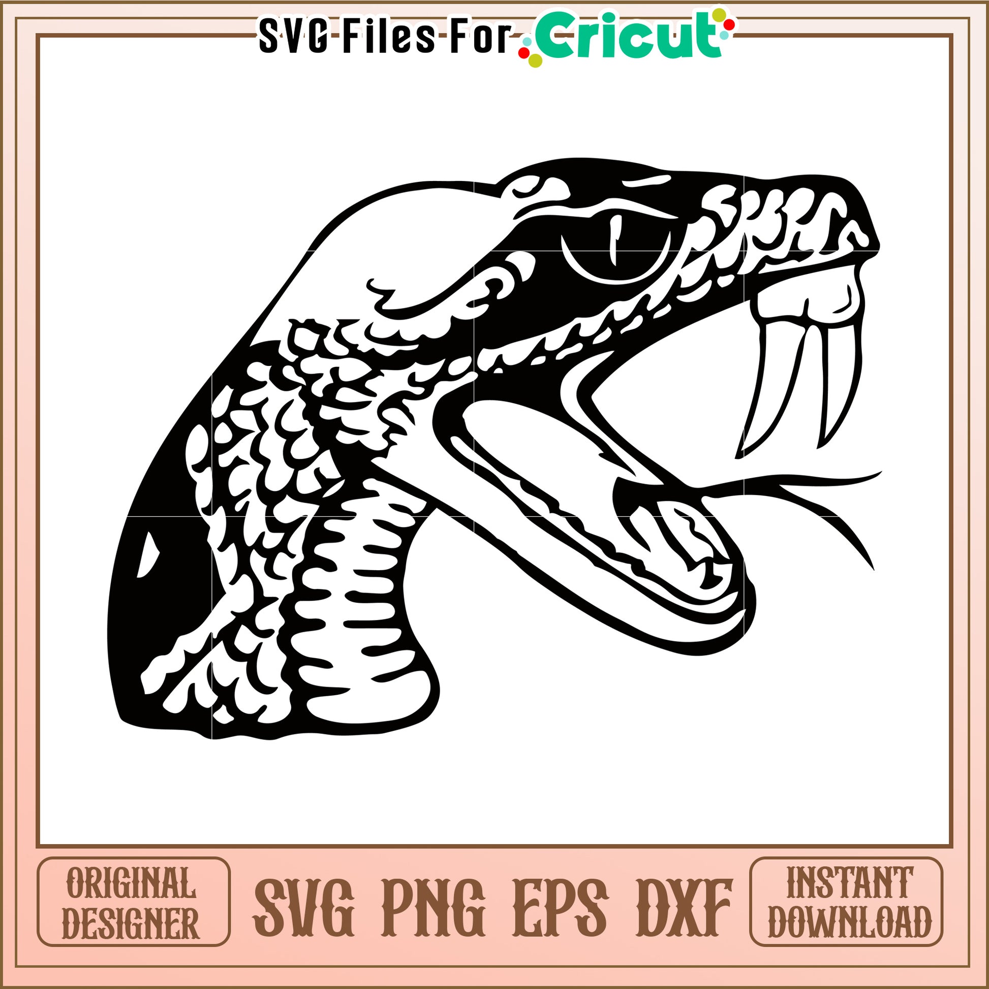 Snake Head SVG Design for Cricut, Perfect for Unique Craft Projects