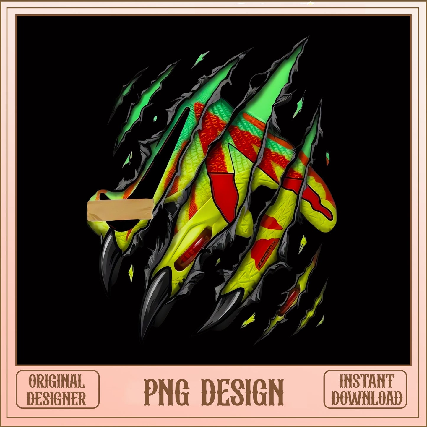 Sneaker Claw Scratch Ripping PNG, Drip Shoe PNG, Streetwear PNG
