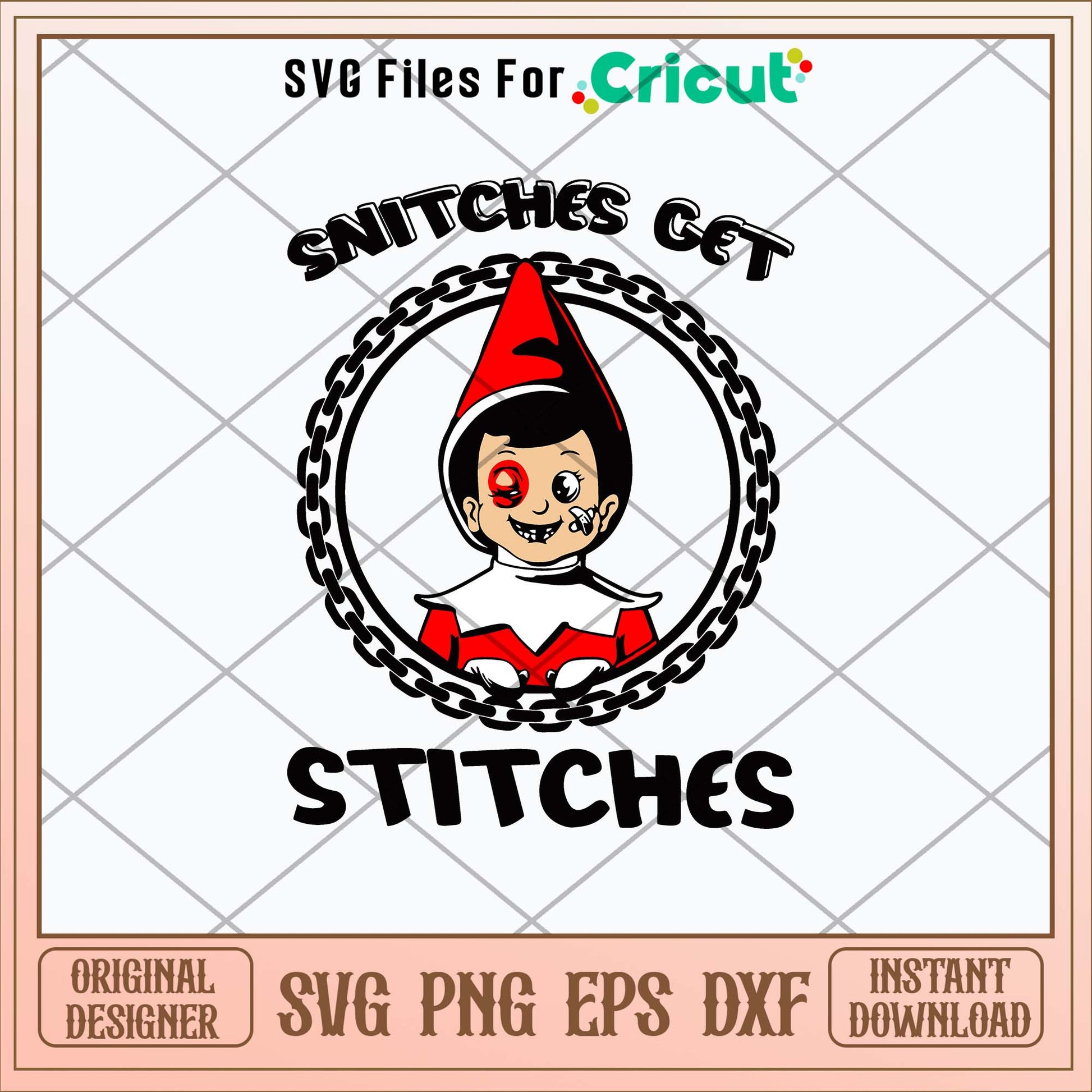 Snitches Get Stitches Elf Svg, The Elf Svg-Svgfilesforcricut