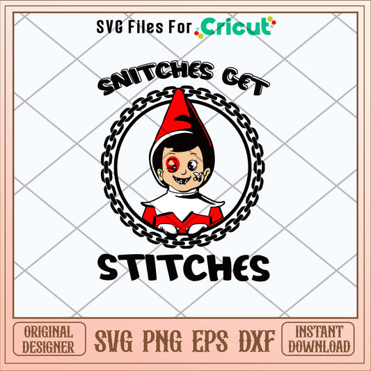 Snitches Get Stitches Elf Svg, The Elf Svg-Svgfilesforcricut