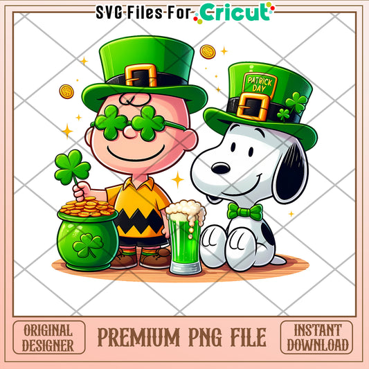 Snoopy Charlie Brown St Patricks Day PNG