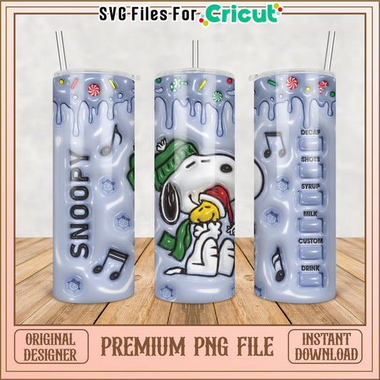 Snoopy Christmas Tumbler PNG