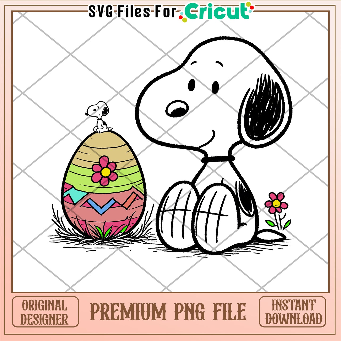 Snoopy Easter Egg PNG Cricut Design