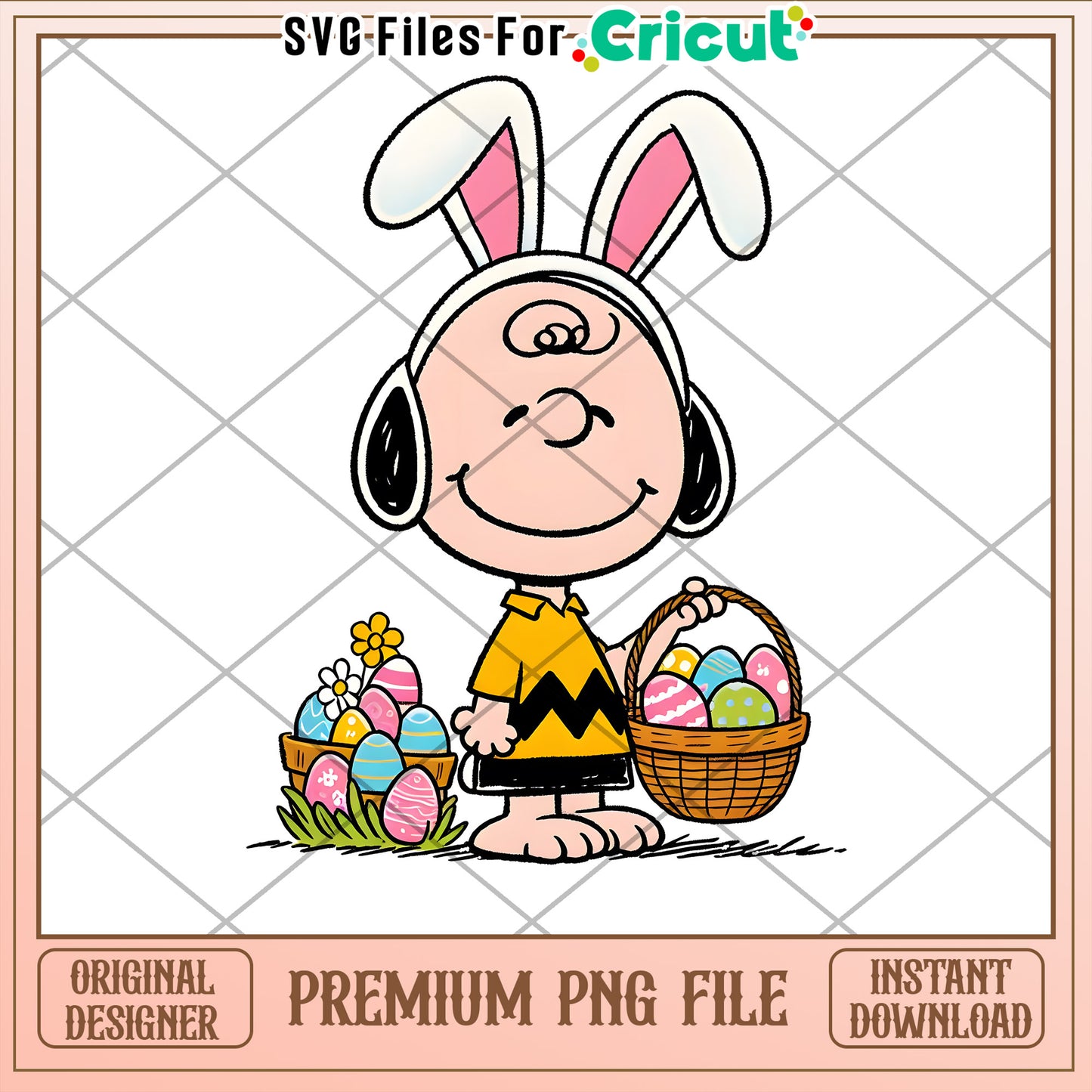 Snoopy Easter PNG Bunny Ears & Eggs