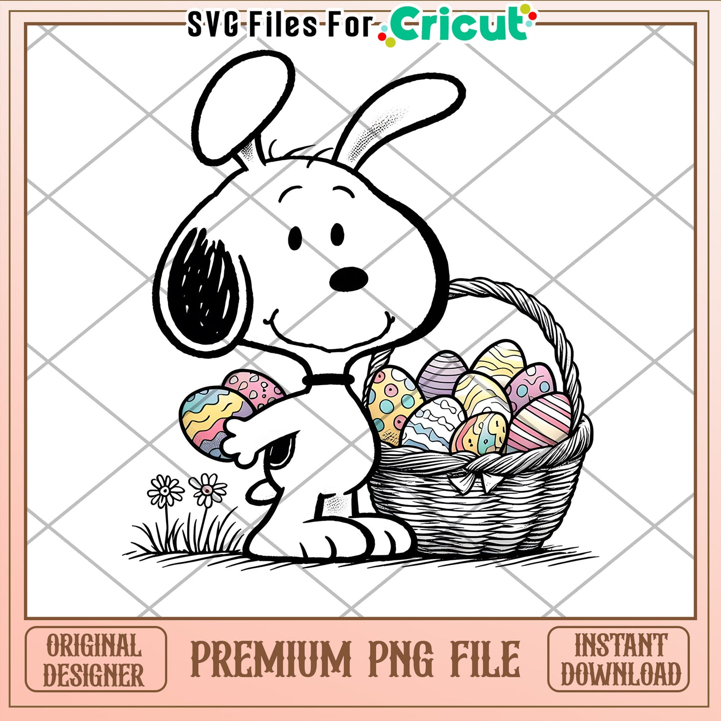 Snoopy Easter PNG Cricut File Instant Download