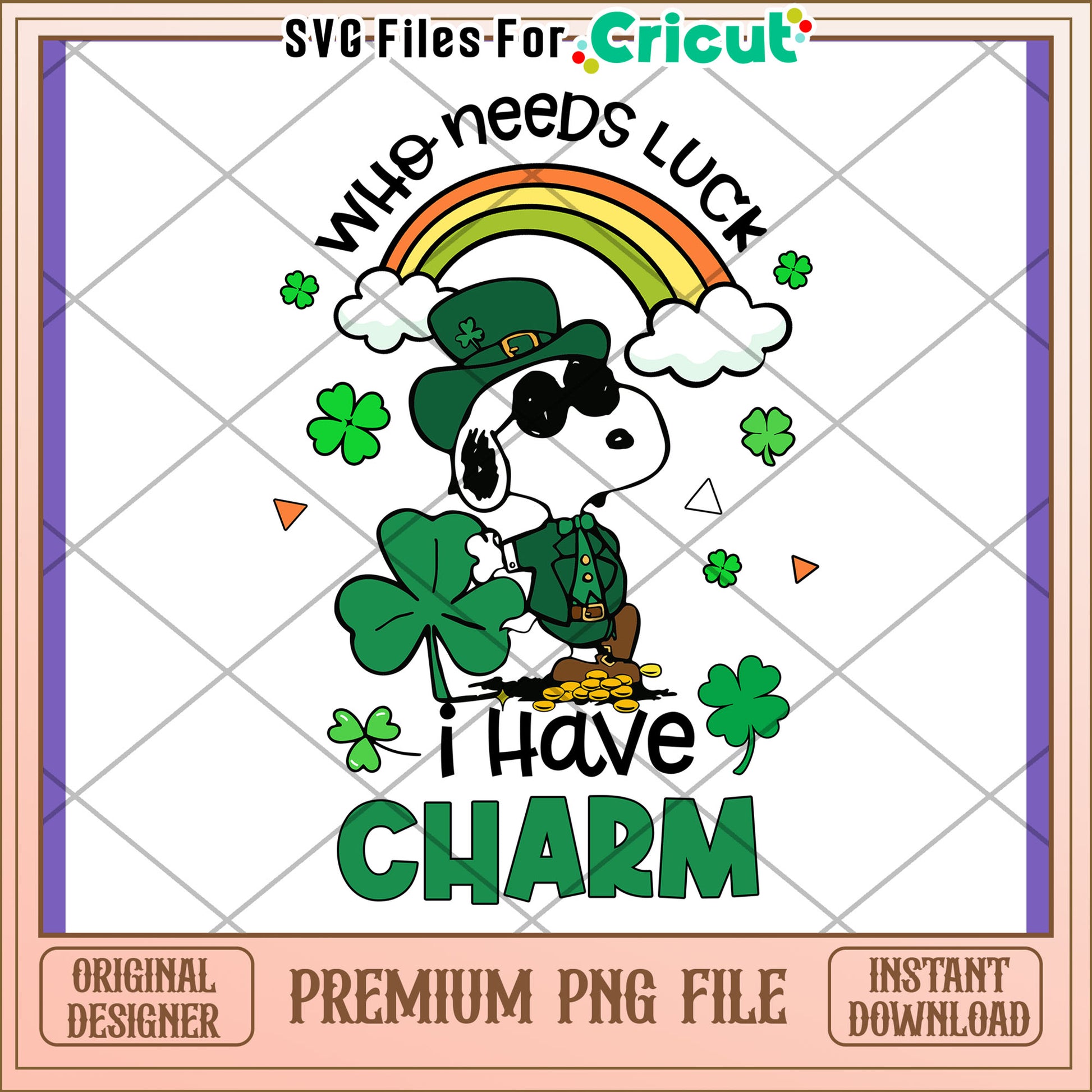 Snoopy St Patrick's Day PNG Design for Fun Decor