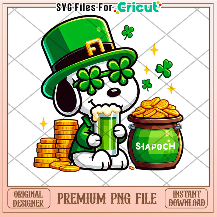Snoopy St Patricks Day PNG Instant Download – svg files for cricut