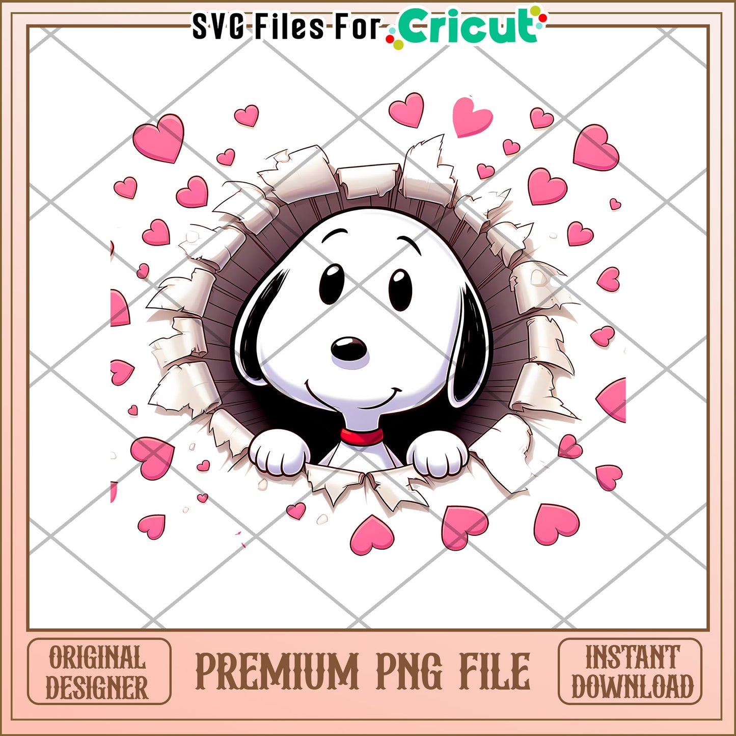 Snoopy Valentines PNG Cricut File