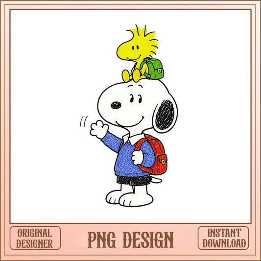 Snoopy And Woodstock Back To School PNG, Peanuts PNG, School PNG