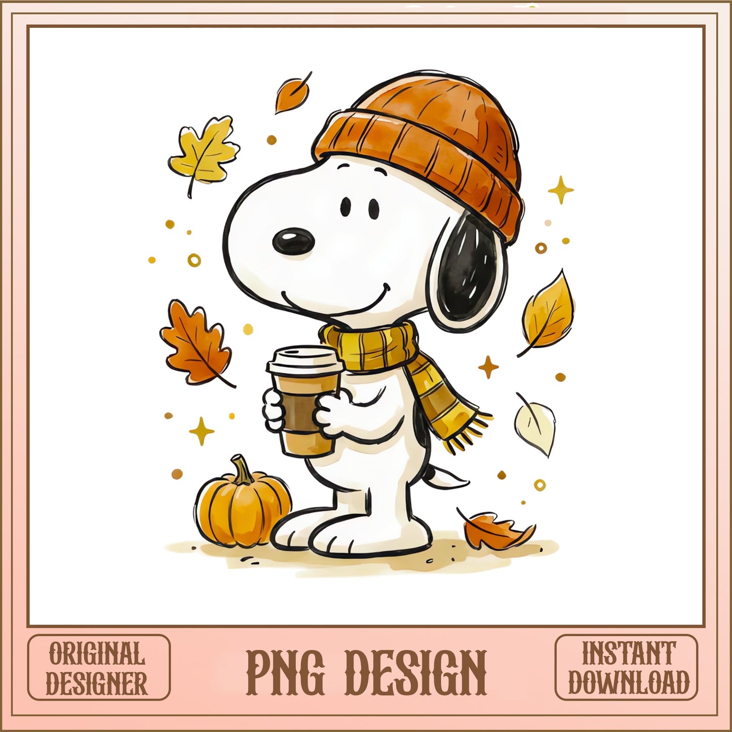 Snoopy Fall PNG, Peanuts Autumn Pumpkin PNG, Thanksgiving PNG