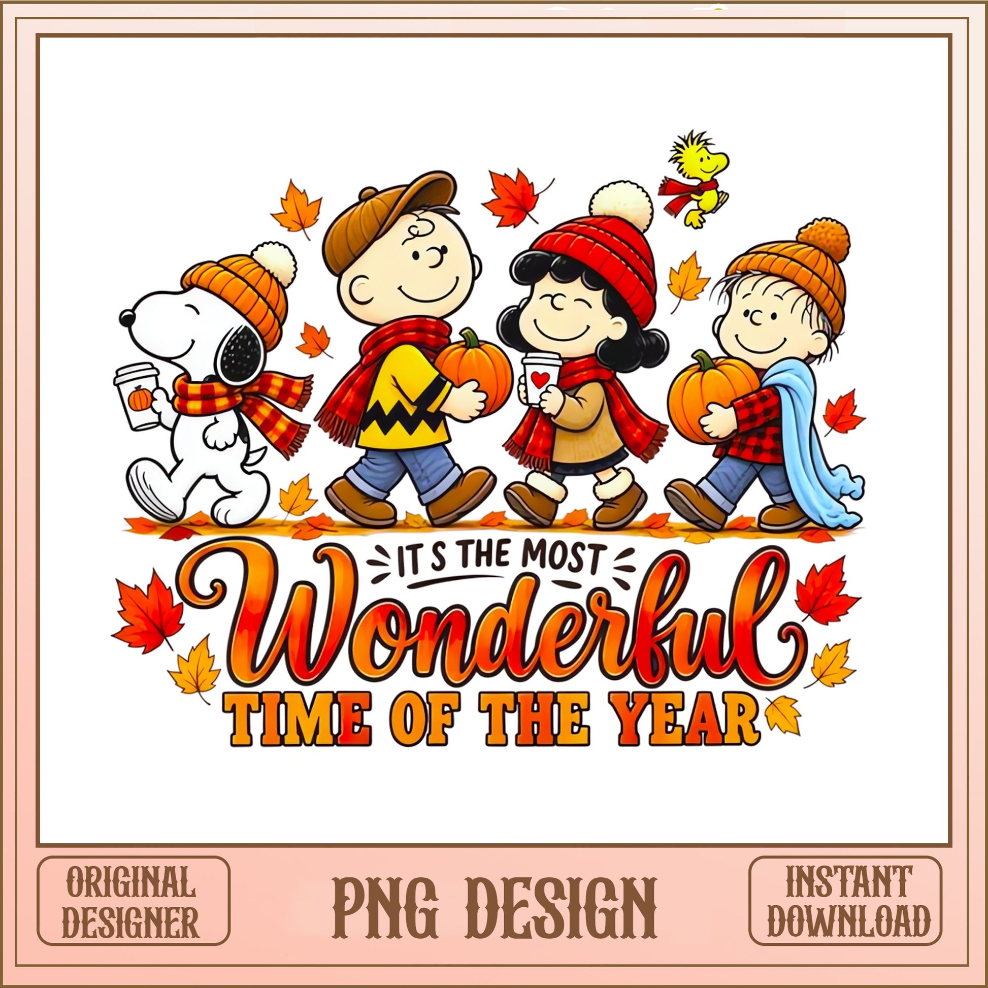 Snoopy Fall PNG, Peanuts Autumn Wonderful Time Of The Year, PNG