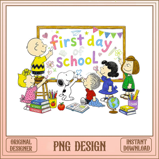 Snoopy First Day Of School PNG, Peanuts Back To School PNG, Charlie Brown PNG