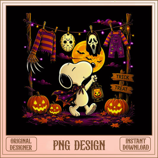 Snoopy Halloween PNG, Trick Or Treat Horror Characters, Halloween PNG