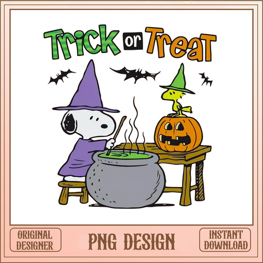 Snoopy Halloween Trick Or Treat PNG, Peanuts Halloween PNG, Woodstock PNG