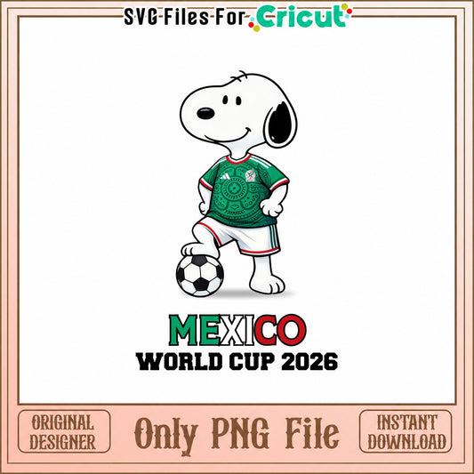 Snoopy Mexico World Cup 2026 PNG, Soccer Football PNG, Peanuts PNG