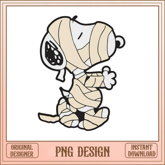 Snoopy Mummy Halloween PNG, Peanuts Halloween PNG, Spooky Dog PNG