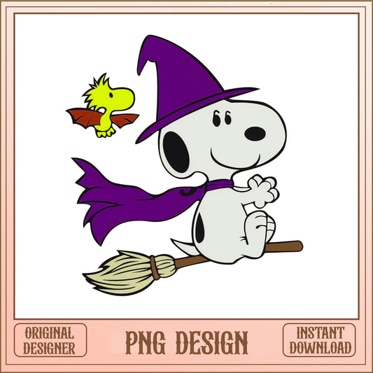 Snoopy Witch Halloween PNG, Woodstock Halloween, Peanuts PNG
