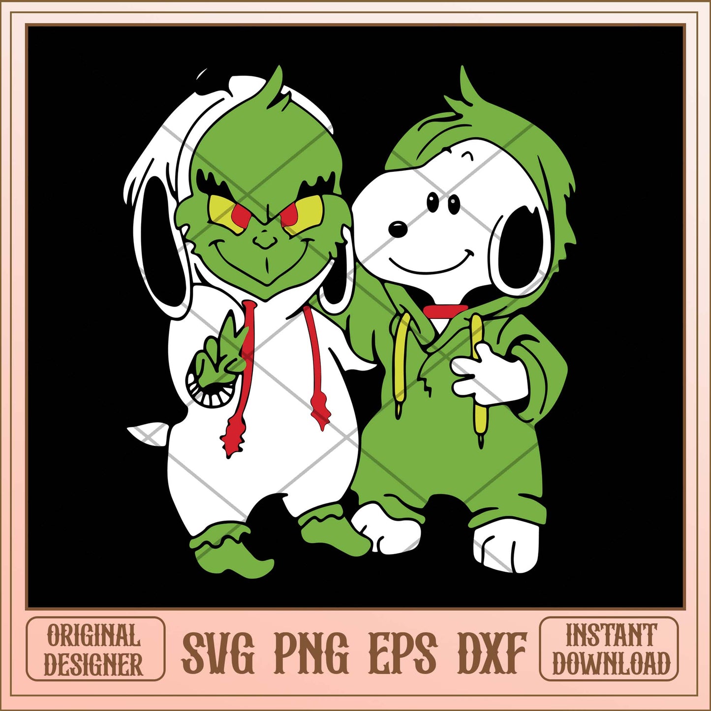Snoopy and grinch kids svg, Baby Snoopy and Grinch friends svg bundle