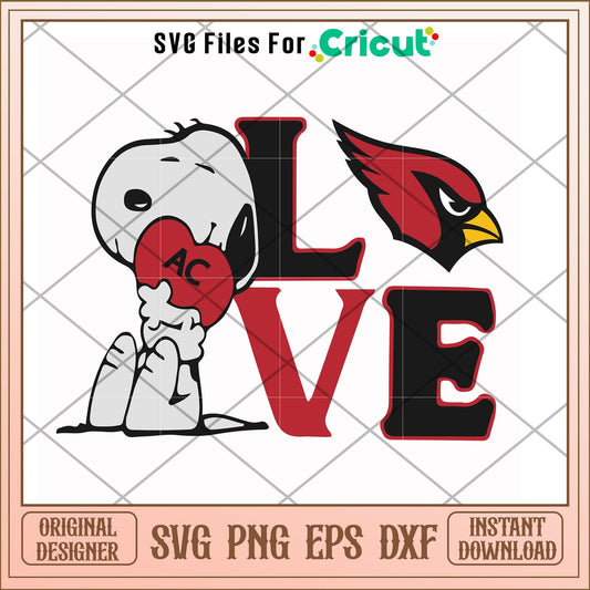 Snoopy love Arizona Cardinals team svg, snoopy svg, new nfl svg