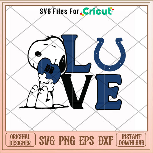 Snoopy love Indianapolis Colts svg, snoopy svg, new nfl svg