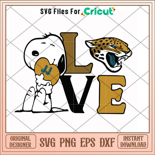 Snoopy love Jacksonville Jaguars svg, snoopy svg, new nfl svg