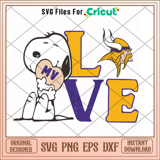 Snoopy love Minnesota Vikings svg, snoopy svg, new nfl svg