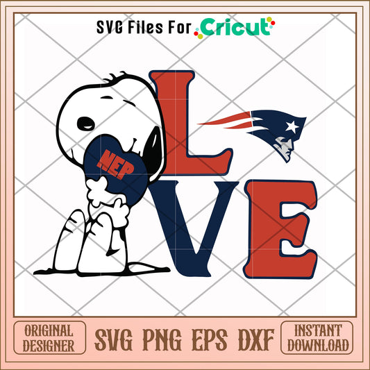 Snoopy love New England Patriots svg, snoopy svg, new nfl svg