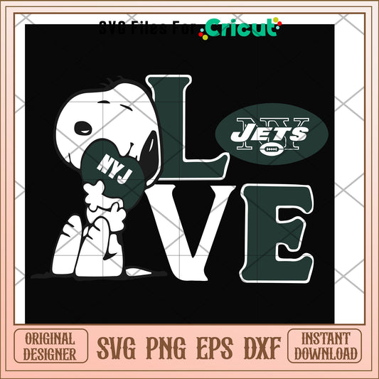 Snoopy love New York Jets svg, snoopy svg, new nfl svg