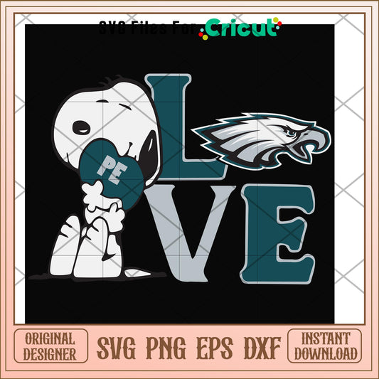 Snoopy love Philadelphia Eagles svg, snoopy svg, new nfl svg