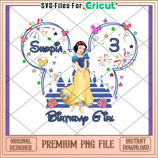 Snow White 3rd Birthday PNG Design