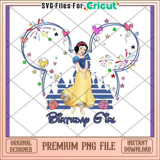 Snow White Birthday PNG Design
